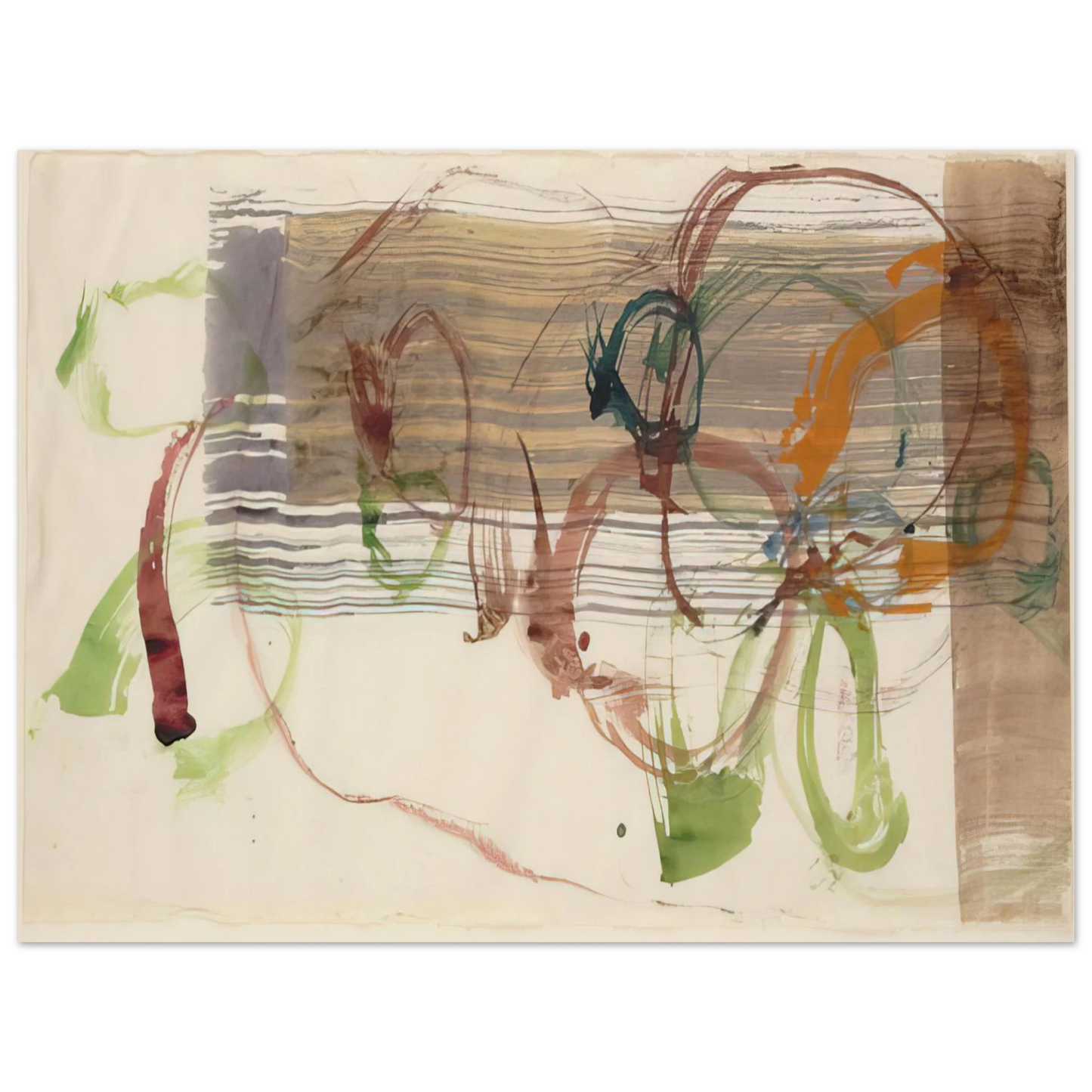 John Cage - New River Watercolor, Series I, No. 3 - 1988 Fine Art Poster - Default Title