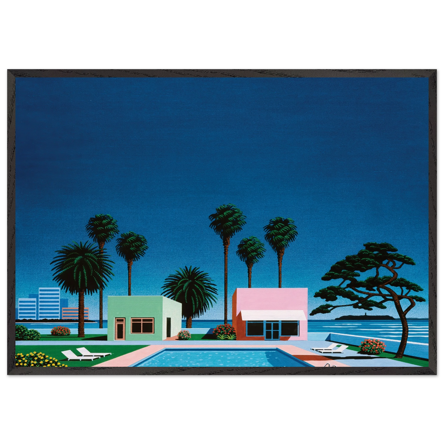 Pacific Breeze - Hiroshi Nagai Framed Art Print – Black Wooden Frame - Default Title - -Framed Art Print