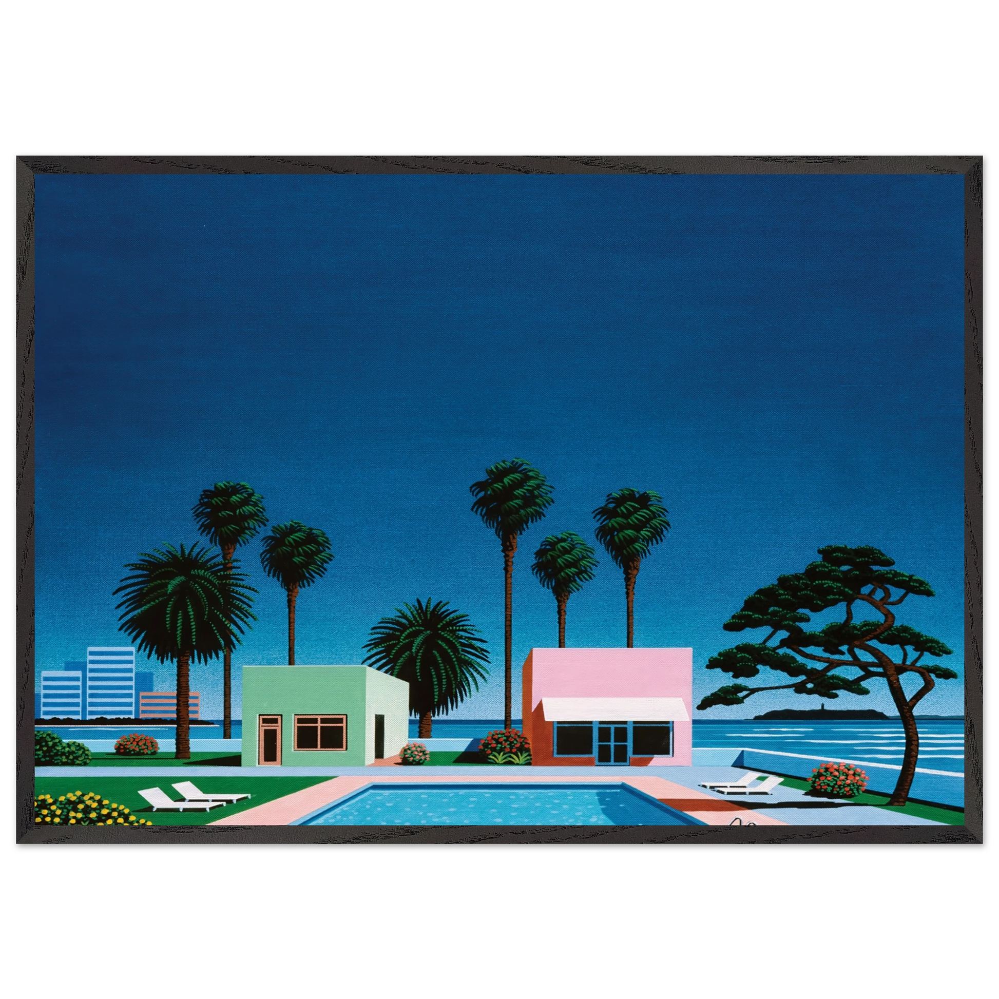 Pacific Breeze - Hiroshi Nagai Framed Art Print – Black Wooden Frame - Default Title - -Framed Art Print