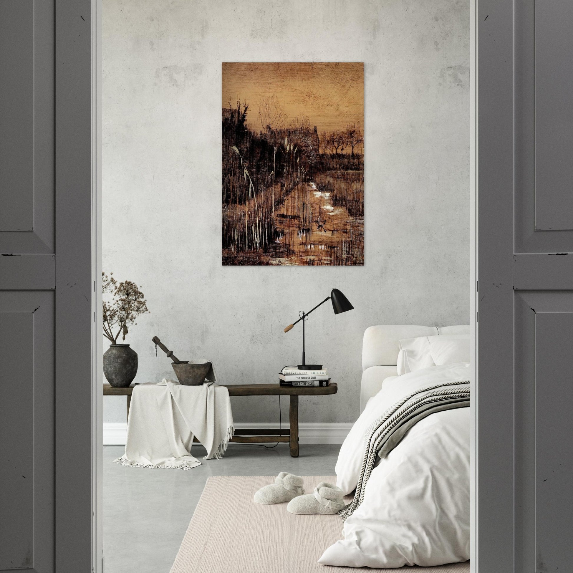 Ditch - Vincent van Gogh Brushed Aluminum Print - 70x100 cm / 28x40 inches | Vincent van Gogh Aluminum Print | Vincent van Gogh Prints
