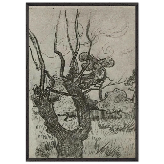 A Bare Treetop in the Garden of the Asylum - Vincent van Gogh Framed Art Print – Black Wooden Frame - Default Title - -Framed Art Print