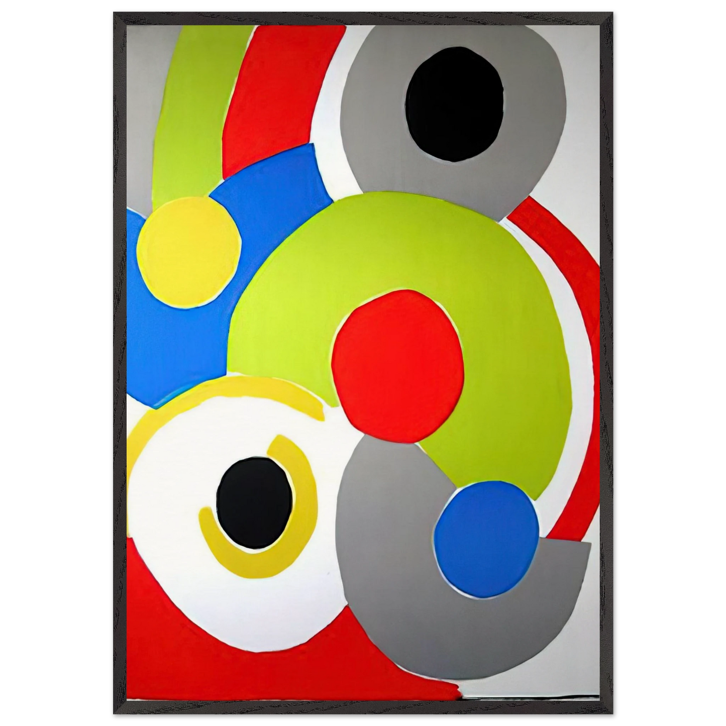 COMPOSITION 1 N2 - Sonia Delaunay Framed Art Print – Black Wooden Frame - Default Title - -Framed Art Print