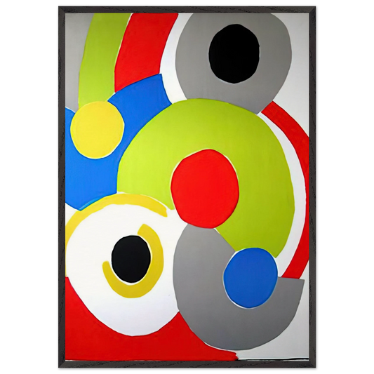 COMPOSITION 1 N2 - Sonia Delaunay 70x100 cm / 28x40 inches Framed Art Print – Black Wooden Frame