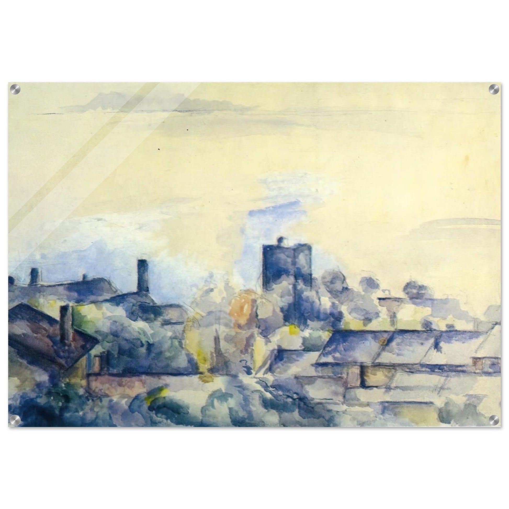 Roofs in L'Estaque - Paul Cézanne Acrylic Print - 70x100 cm / 28x40″ inches