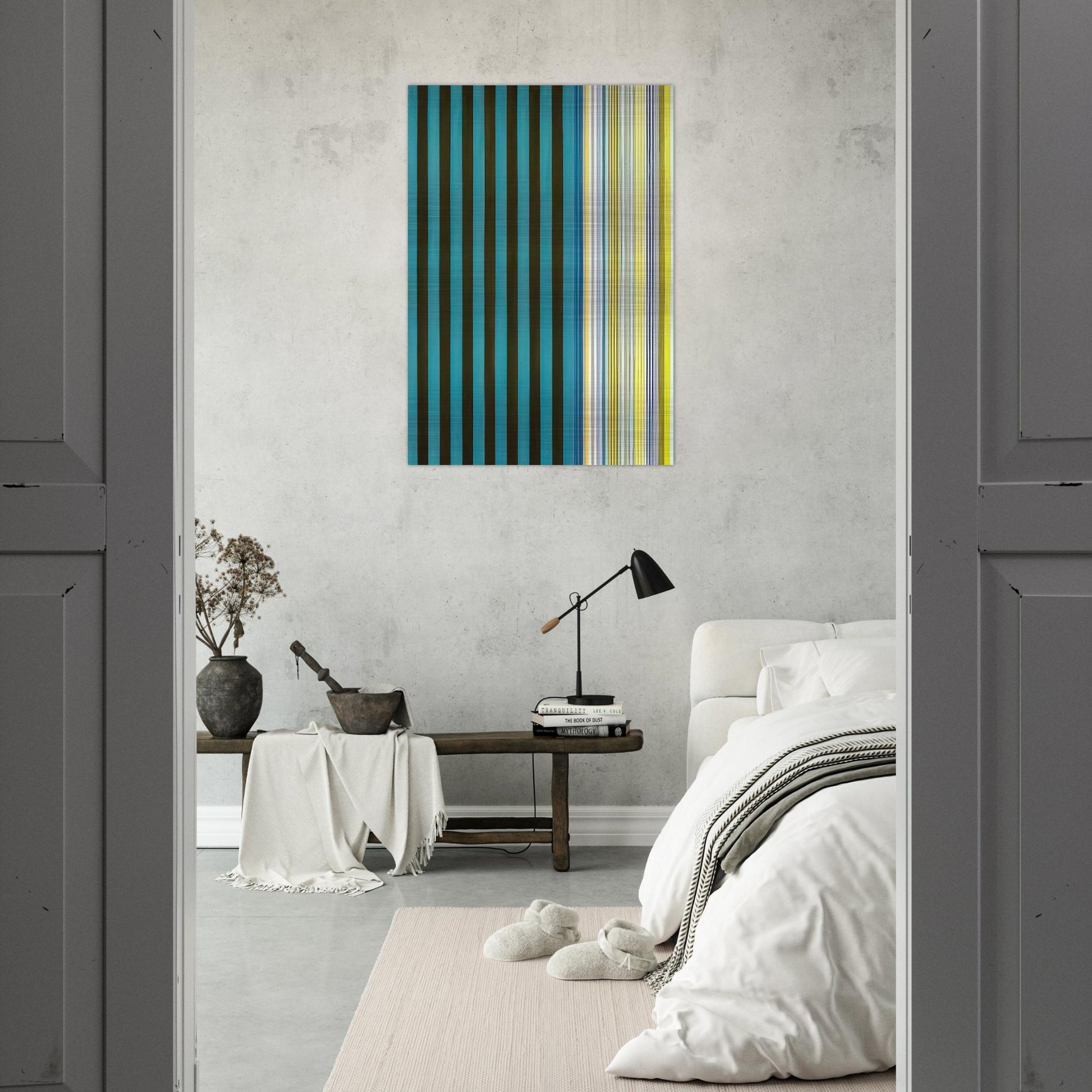 Green Stripes - 1970 - Gene Davis Brushed Aluminum Print - 70x100 cm / 28x40 inches | Gene Davis Aluminum Print | Gene Davis Prints