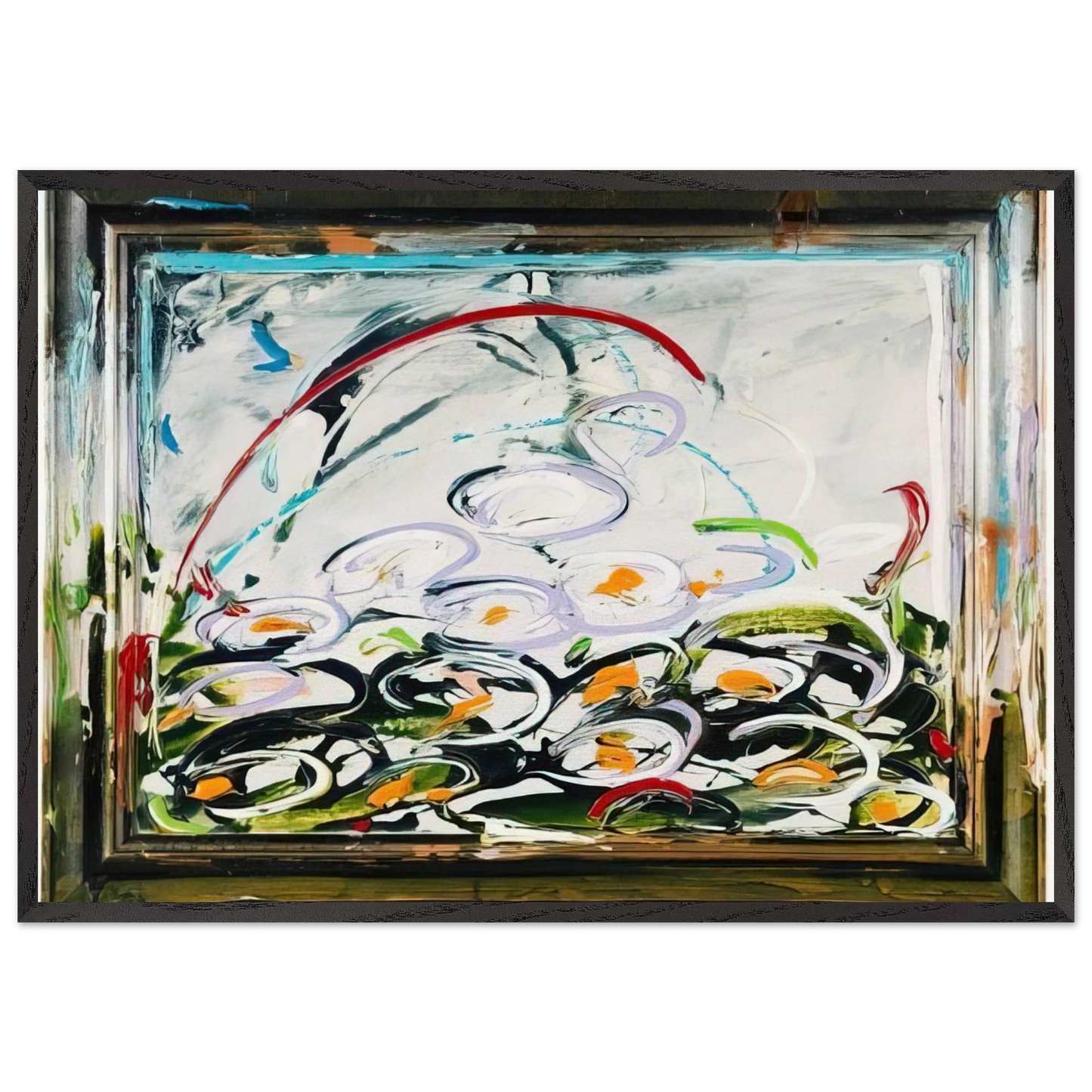 Giglio daqua - 1984 - Mario Schifano 70x100 cm / 28x40 inches Framed Art Print – Black Wooden Frame