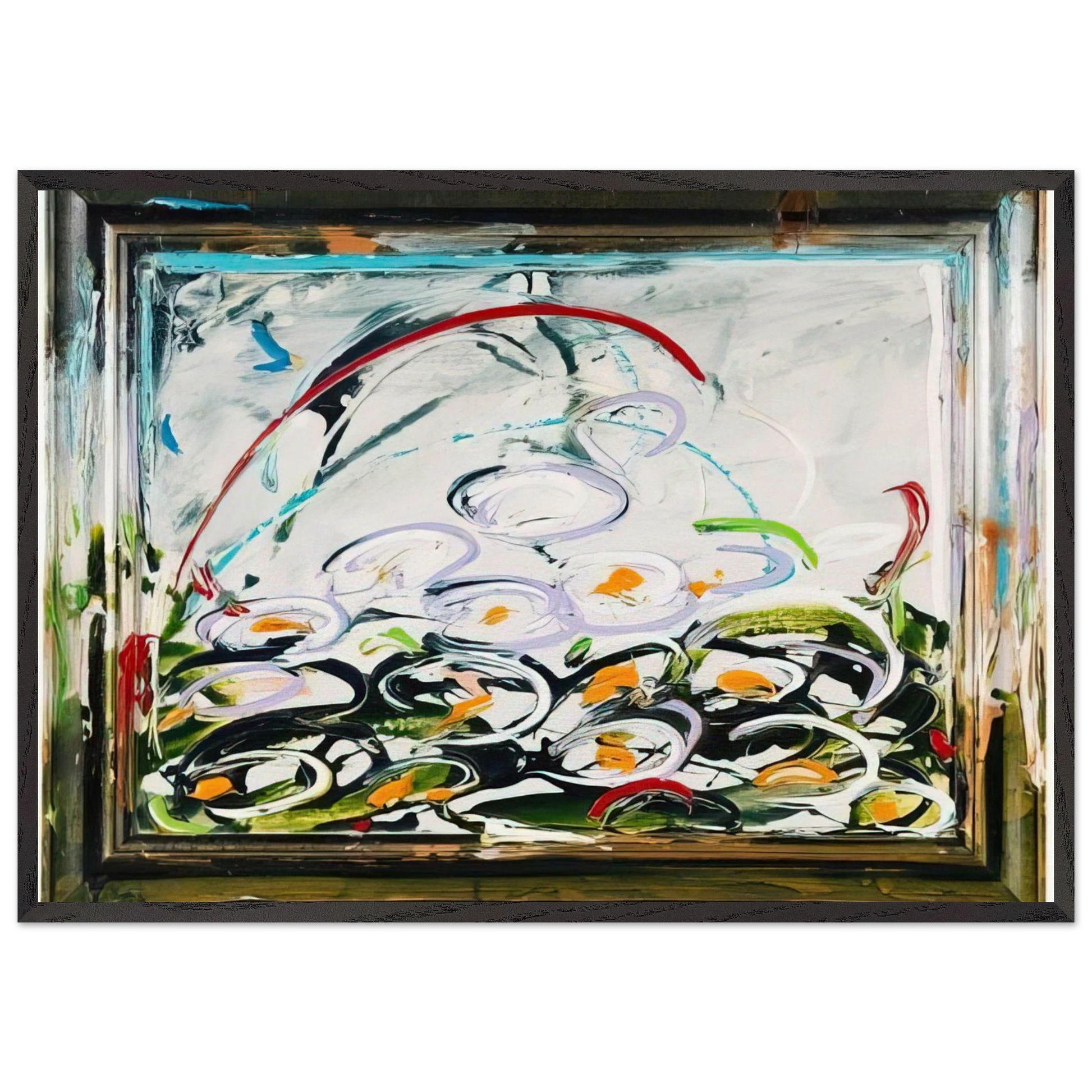 Giglio daqua - 1984 - Mario Schifano 70x100 cm / 28x40 inches Framed Art Print – Black Wooden Frame