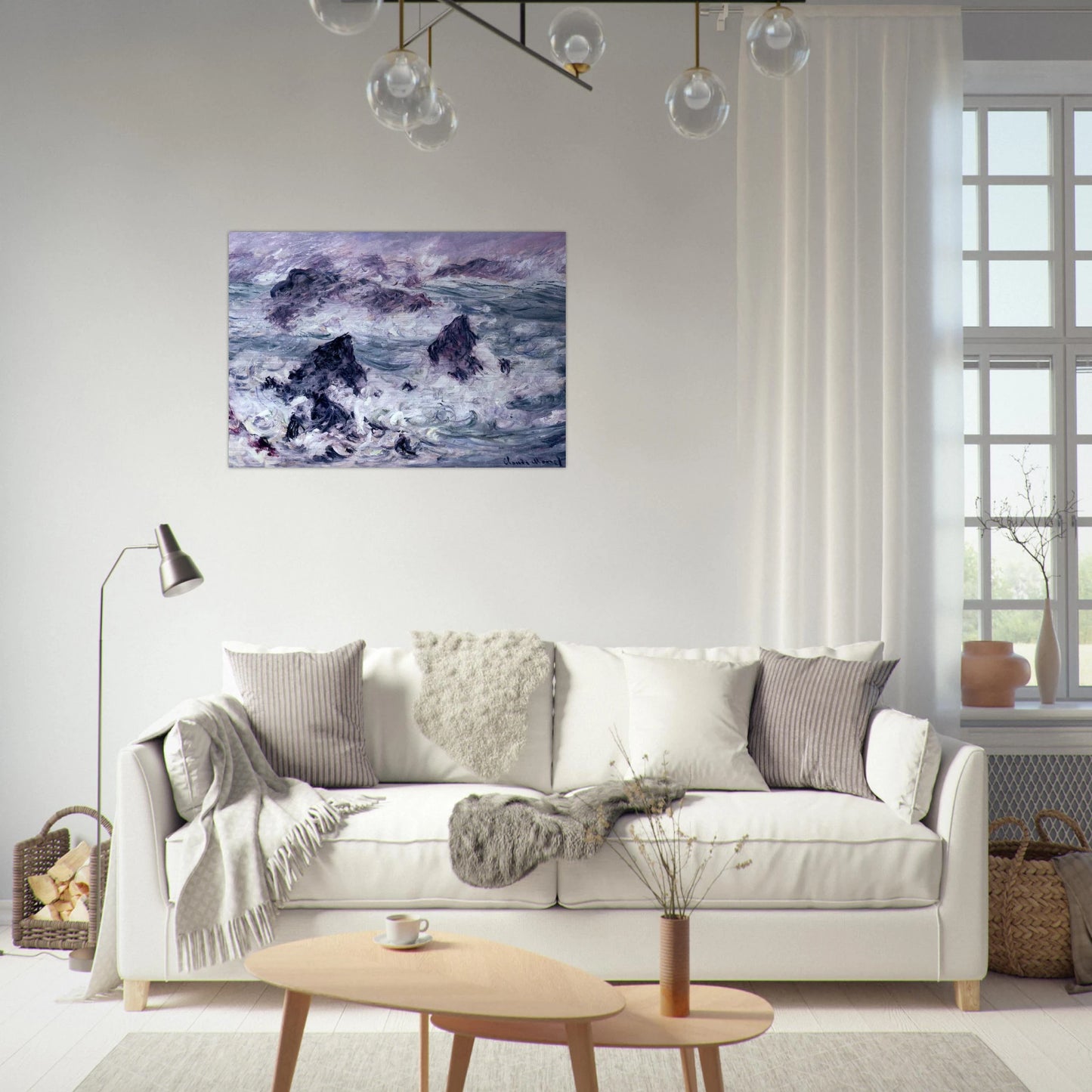 Storm at Belle-Ile - claude monet Brushed Aluminum Print - 70x100 cm / 28x40 inches | claude monet Aluminum Print | claude monet Prints