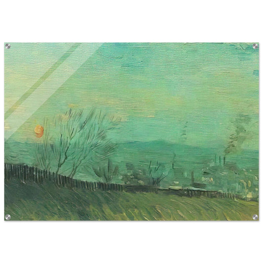 Factories Seen from a Hillside in Moonlight - Vincent van Gogh Acrylic Print - 70x100 cm / 28x40″ inches