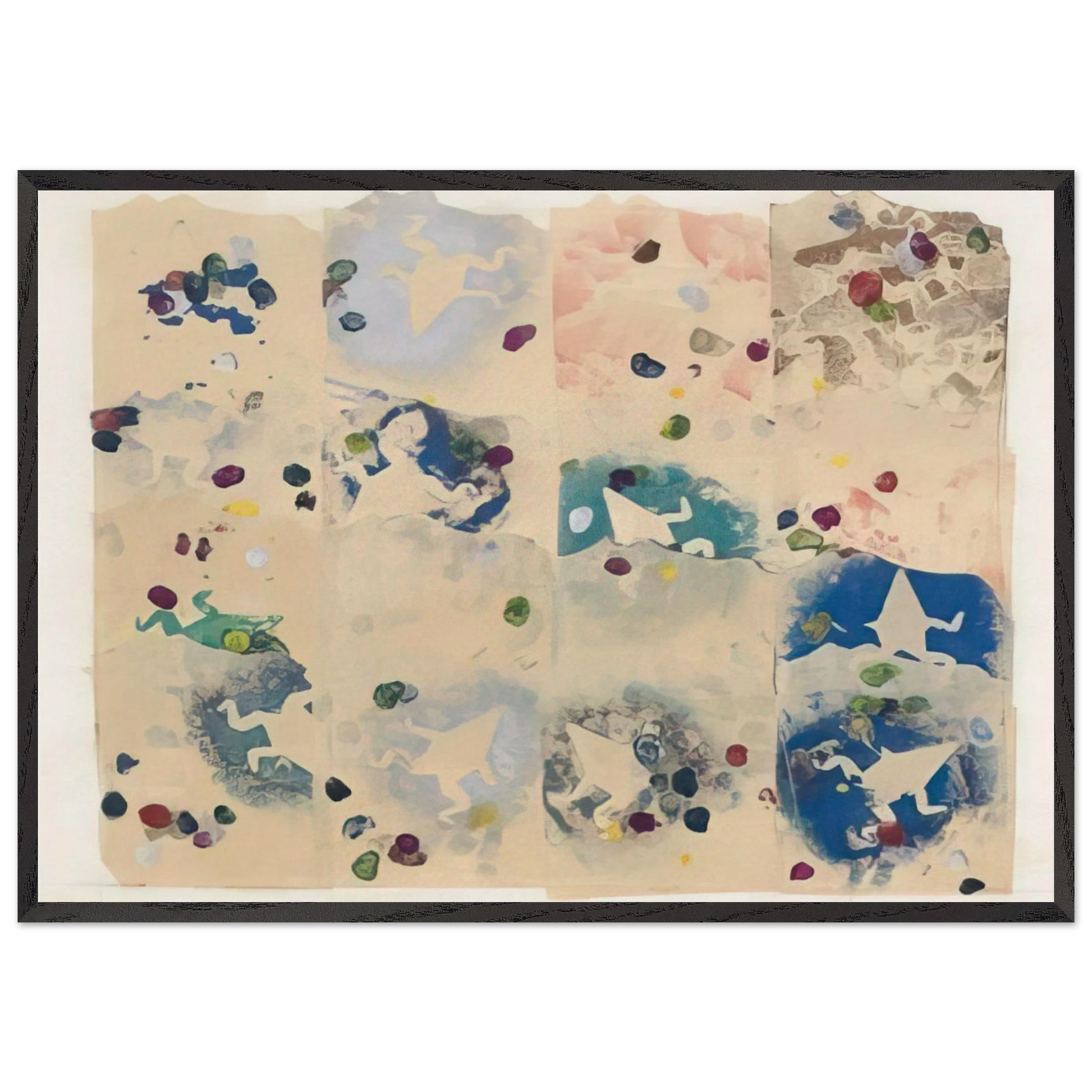 RANE E SPECCHI 1980 - Alighiero Boetti Framed Art Print – Black Wooden Frame - Default Title - -Framed Art Print