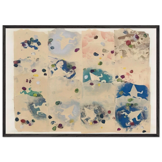 RANE E SPECCHI 1980 - Alighiero Boetti Framed Art Print – Black Wooden Frame - Default Title - -Framed Art Print