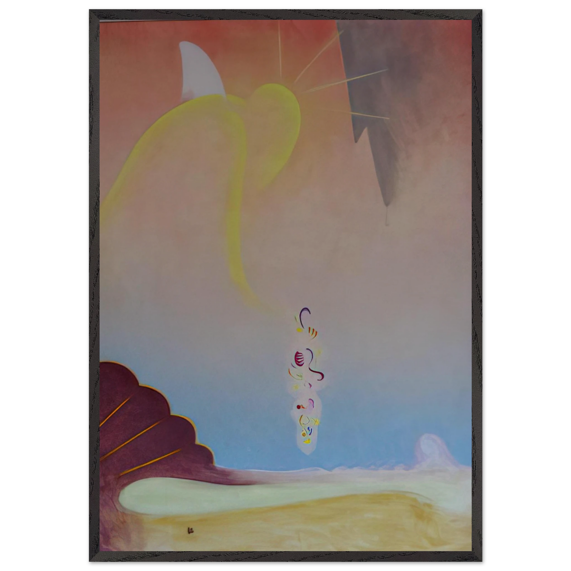 First Spring Garland - Precisionism - Agnes Lawrence Pelton Framed Art Print – Black Wooden Frame - Default Title - -Framed Art Print