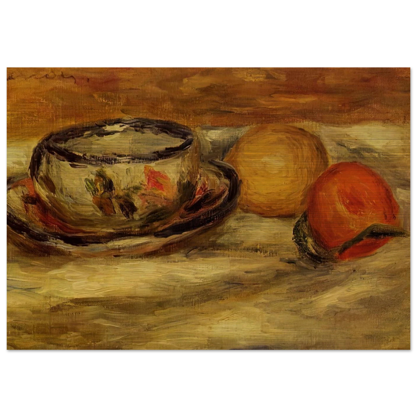 Cup, Lemon and Tomato - Pierre-Auguste Renoir Brushed Aluminum Print - 70x100 cm / 28x40 inches | Pierre-Auguste Renoir Aluminum Print | Pierre-Auguste Renoir Prints