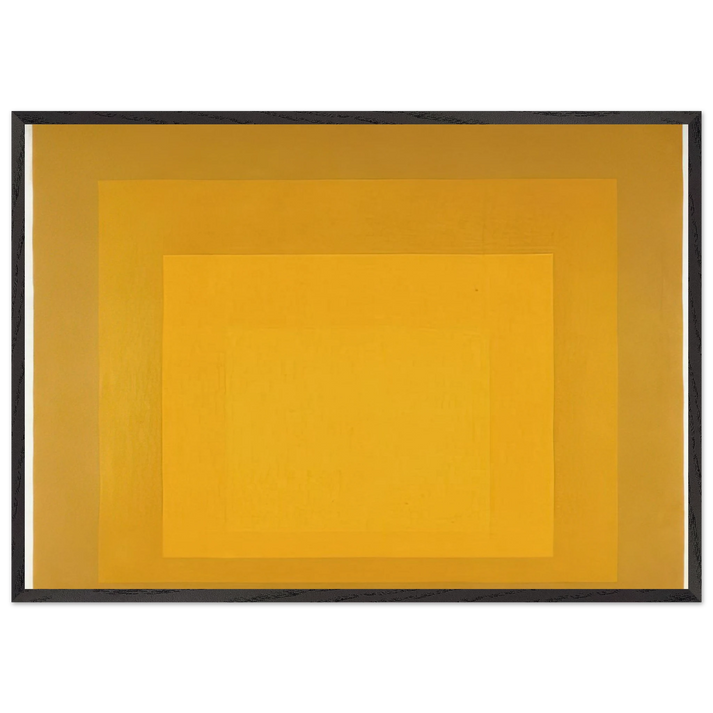 STUDY FOR HOMAGE TO THE SQUARE DEPARTING IN YELLOW 1964 - Josef Albers 70x100 cm / 28x40 inches Framed Art Print – Black Wooden Frame