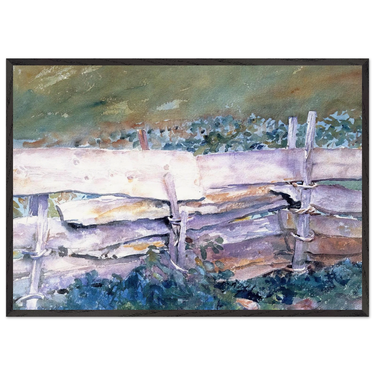 The Fence - John Singer Sargent Framed Art Print – Black Wooden Frame - Default Title - -Framed Art Print