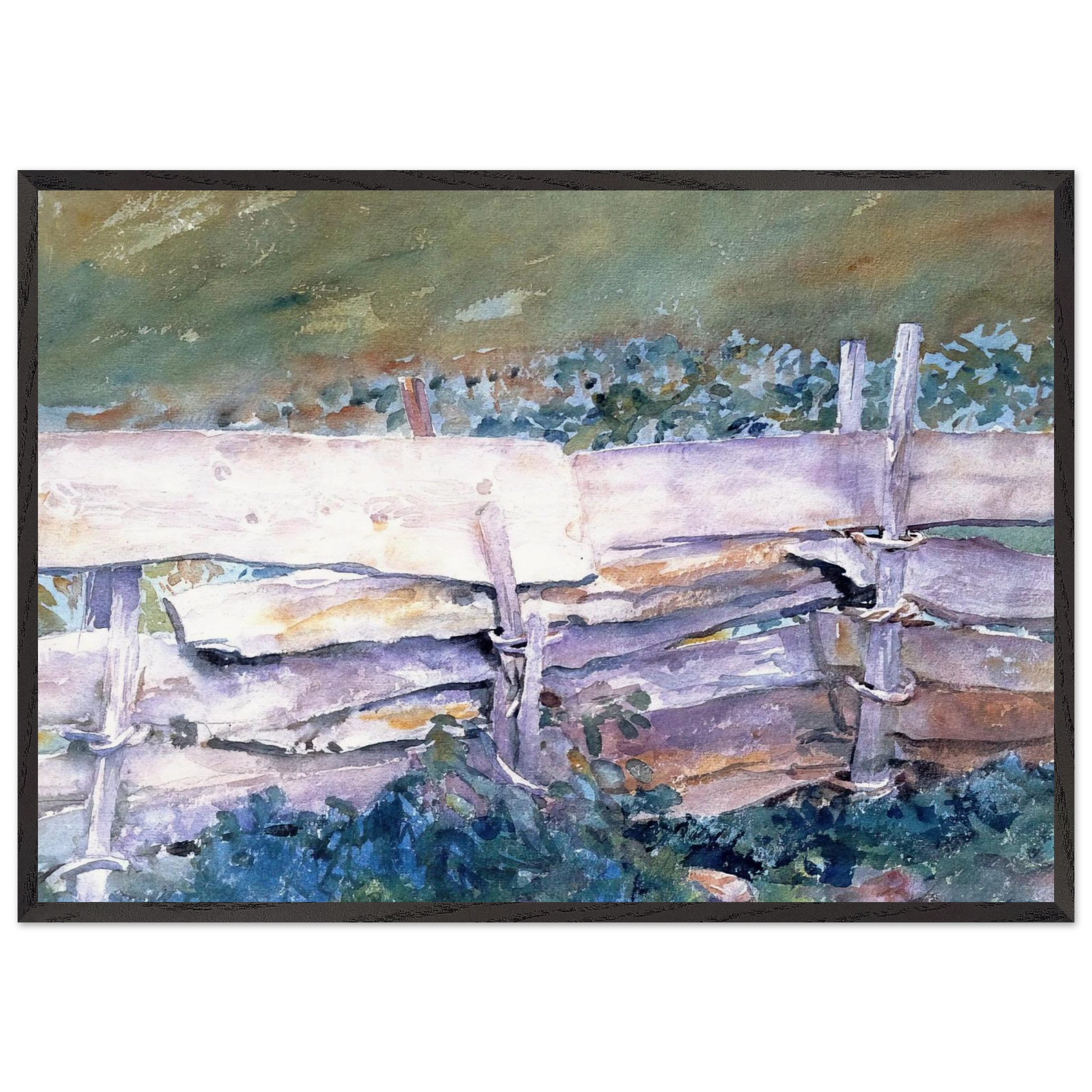 The Fence - John Singer Sargent Framed Art Print – Black Wooden Frame - Default Title - -Framed Art Print