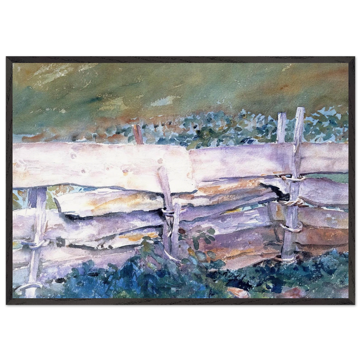 The Fence - John Singer Sargent 70x100 cm / 28x40 inches Framed Art Print – Black Wooden Frame