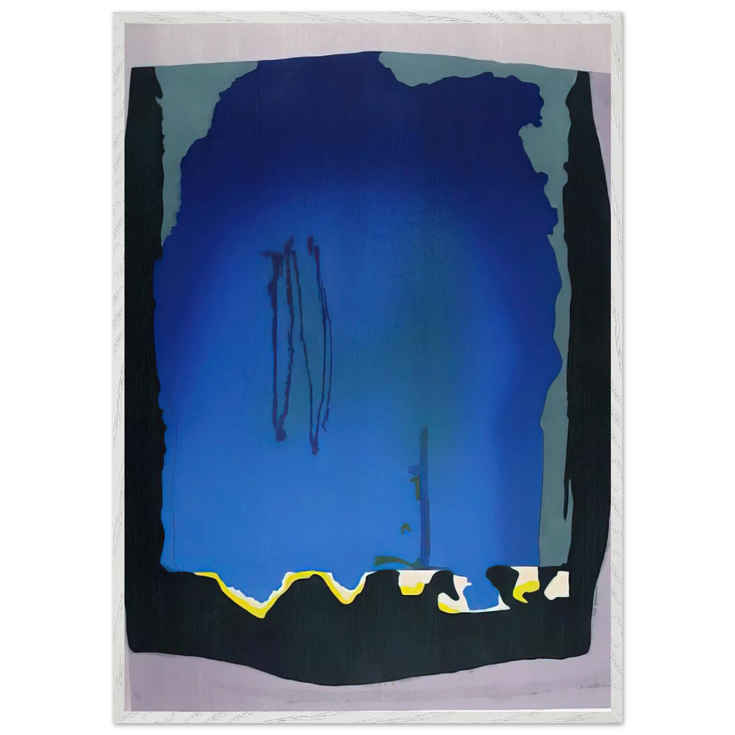 Helen Frankenthaler - Freefall - 1992 Wall art - A2 (42 x 59.4  cm) - Premium Wooden Framed Poster With Fine Art Paper - Black frame