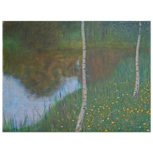 Gustav Klimt - LAKESIDE WITH BIRCH TREES 1901 Fine Art Poster - Default Title