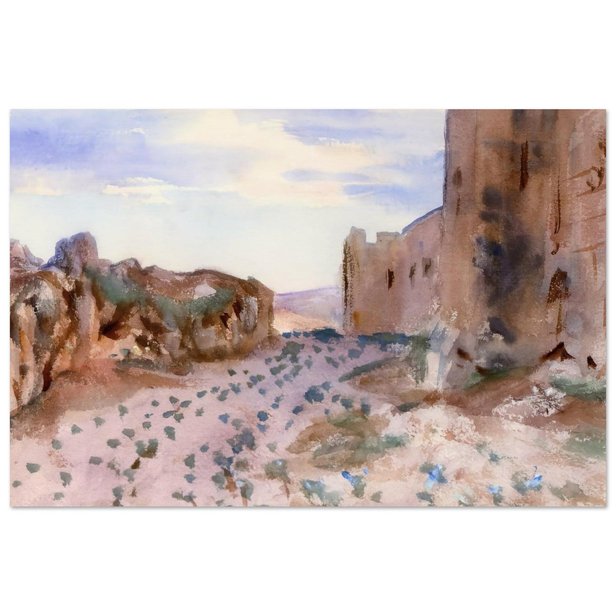 Fortress, Roads and Rocks - John Singer Sargent Art Prints - 100x150 cm / 40x60″ inches | John Singer Sargent Poster | John Singer Sargent Prints