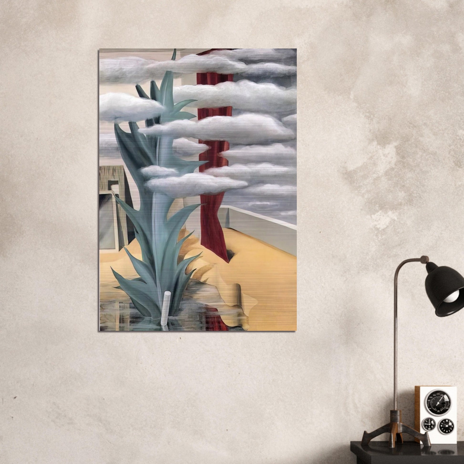 AFTER THE WATER THE CLOUDS 1926 - Rene Magritte Brushed Aluminum Print - 70x100 cm / 28x40 inches | Rene Magritte Aluminum Print | Rene Magritte Prints