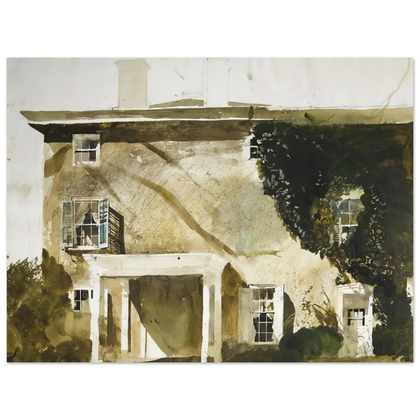 Andrew Wyeth - THE HATTON HOUSE 1967 Wall Art - 30x40 cm / 12x16 inches - Fine Art Poster - -