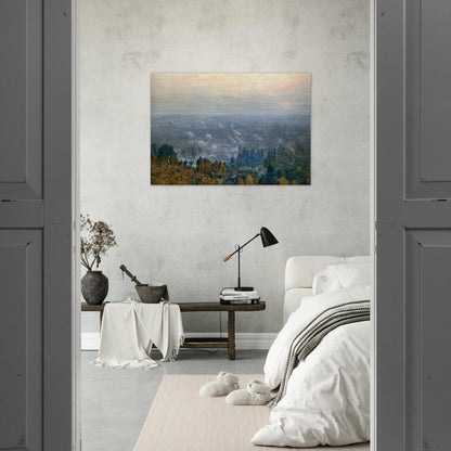 Mount Hood and the Valley of the Willamette - Childe Hassam Brushed Aluminum Print - 70x100 cm / 28x40 inches | Childe Hassam Aluminum Print | Childe Hassam Prints