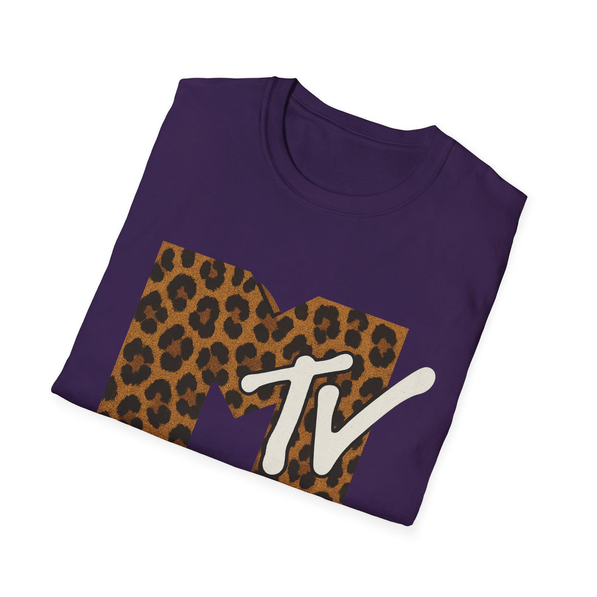 Vintage MTV Cheetah Print Graphic T-Shirt Retro Music Television 80s 90s Throwback Band Tee Unisex Animal Print Rock Shirt