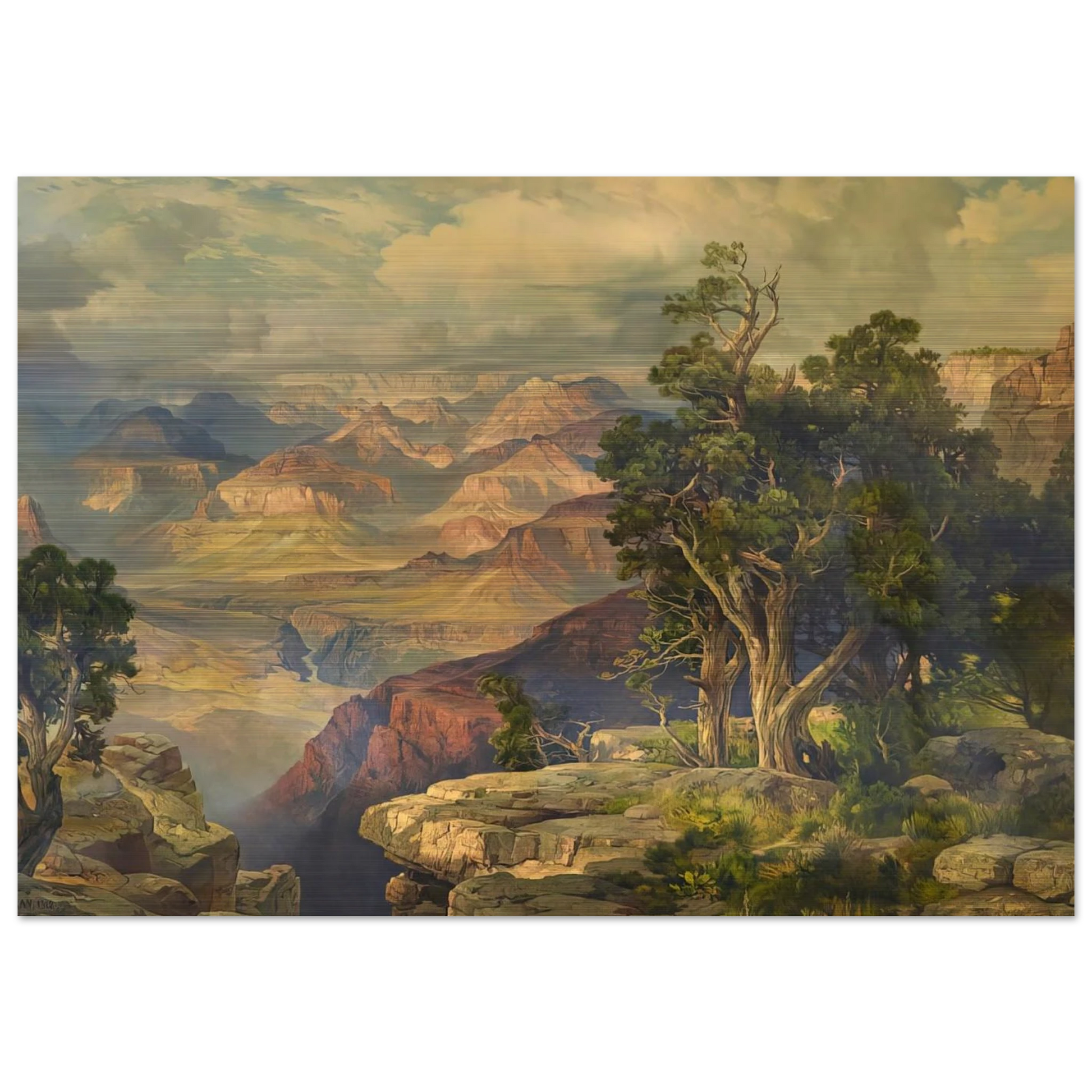 Grand Canyon from Hermit Rim Road - Thomas Moran Brushed Aluminum Print - 70x100 cm / 28x40 inches | Thomas Moran Aluminum Print | Thomas Moran Prints