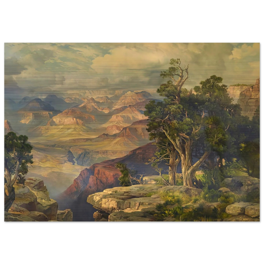 Grand Canyon from Hermit Rim Road - Thomas Moran Brushed Aluminum Print - 70x100 cm / 28x40 inches | Thomas Moran Aluminum Print | Thomas Moran Prints