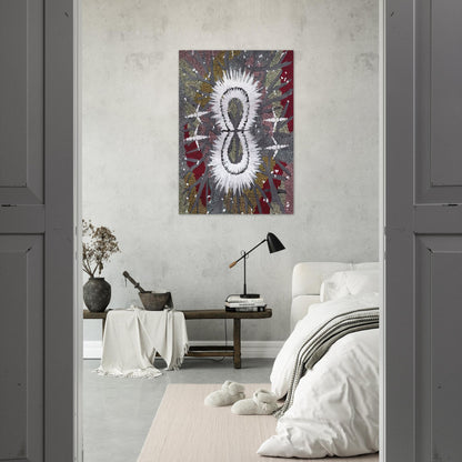 Eagle Dreaming - 1997 - Clifford Possum Tjapaltjarri Brushed Aluminum Print - 70x100 cm / 28x40 inches | Clifford Possum Tjapaltjarri Aluminum Print | Clifford Possum Tjapaltjarri Prints