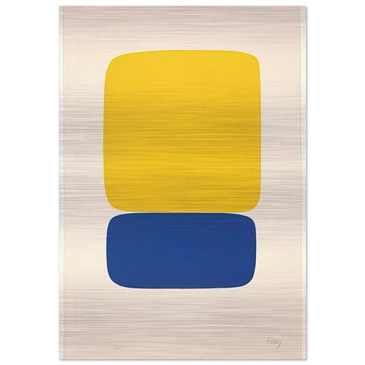 Yellow over Dark Blue - Ellsworth Kelly Brushed Aluminum Print - 70x100 cm / 28x40 inches | Ellsworth Kelly Aluminum Print | Ellsworth Kelly Prints