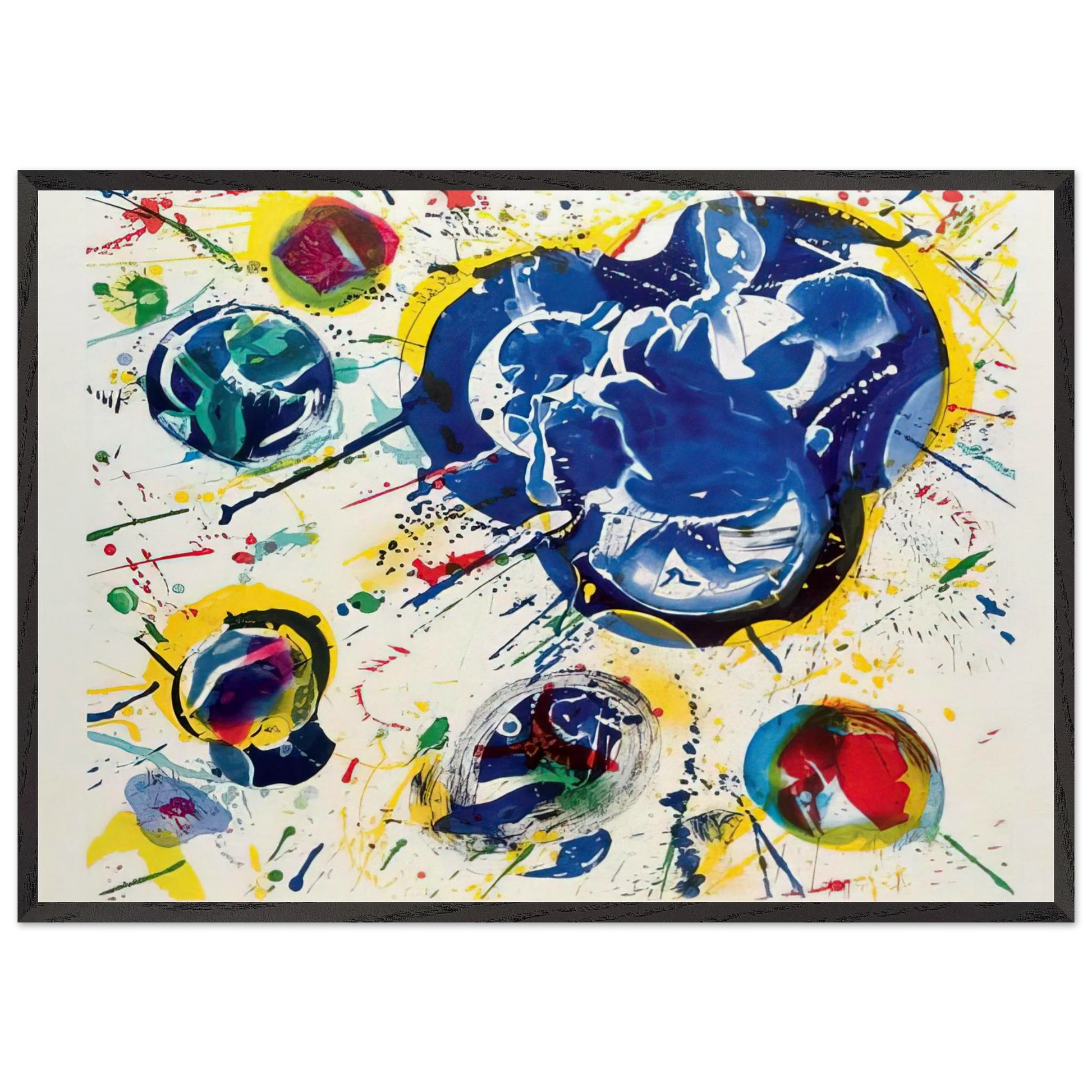 Untitled I  L I 87  - Sam Francis Framed Art Print – Black Wooden Frame - Default Title - -Framed Art Print