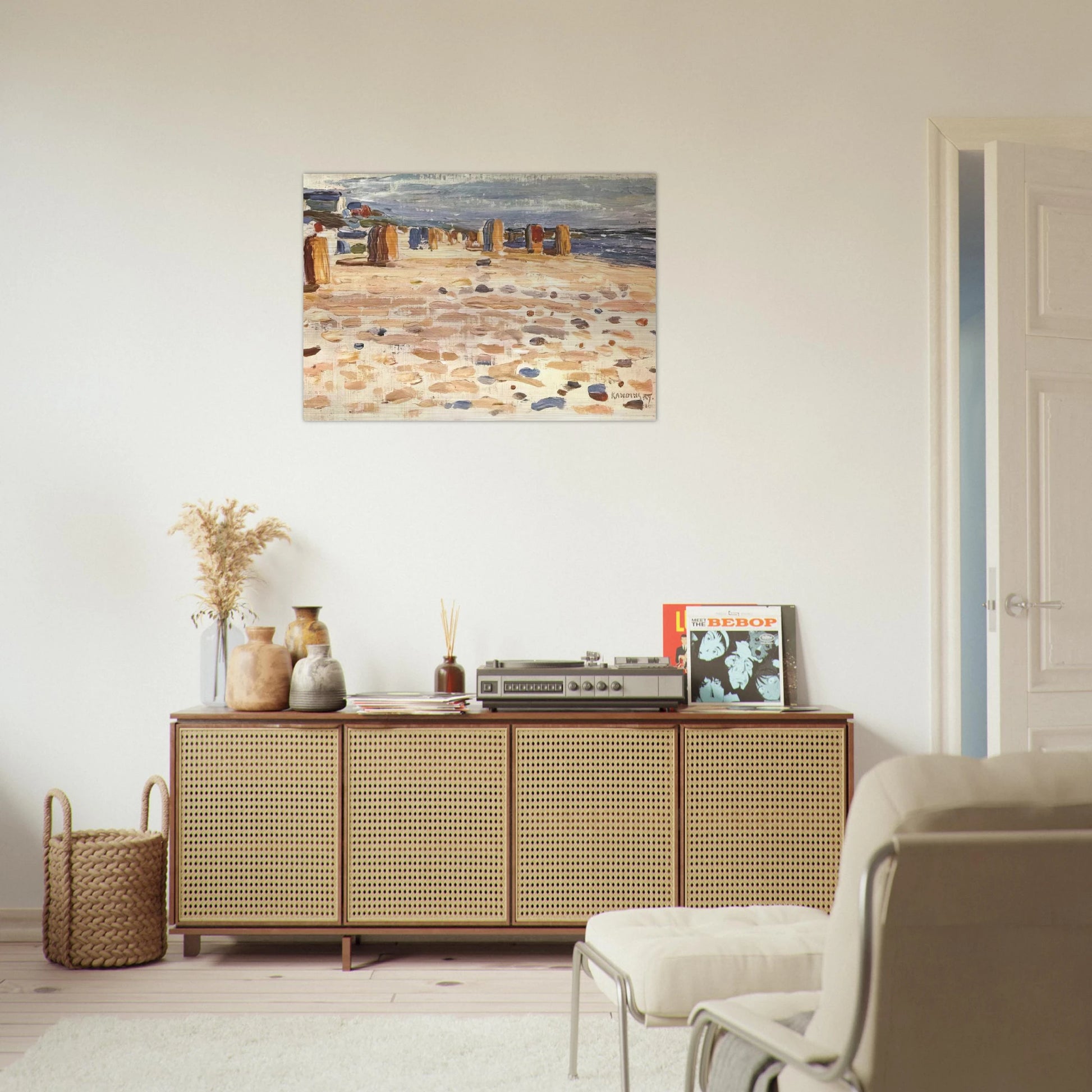 BEACH BASKETS IN HOLLAND 1904 - Wassily Kandinsky Brushed Aluminum Print - 70x100 cm / 28x40 inches | Wassily Kandinsky Aluminum Print | Wassily Kandinsky Prints