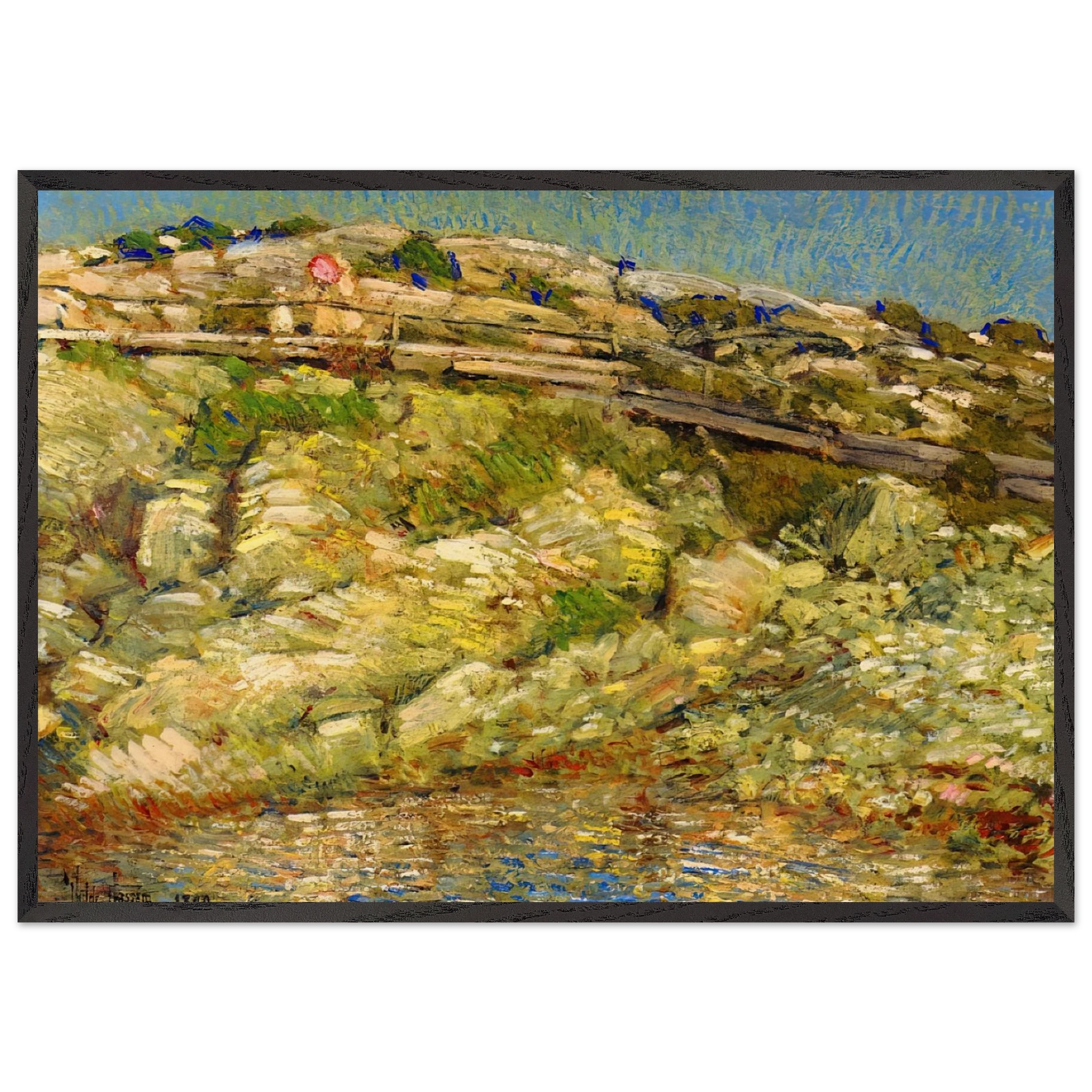 Walk Around the Island - Childe Hassam Framed Art Print – Black Wooden Frame - Default Title - -Framed Art Print