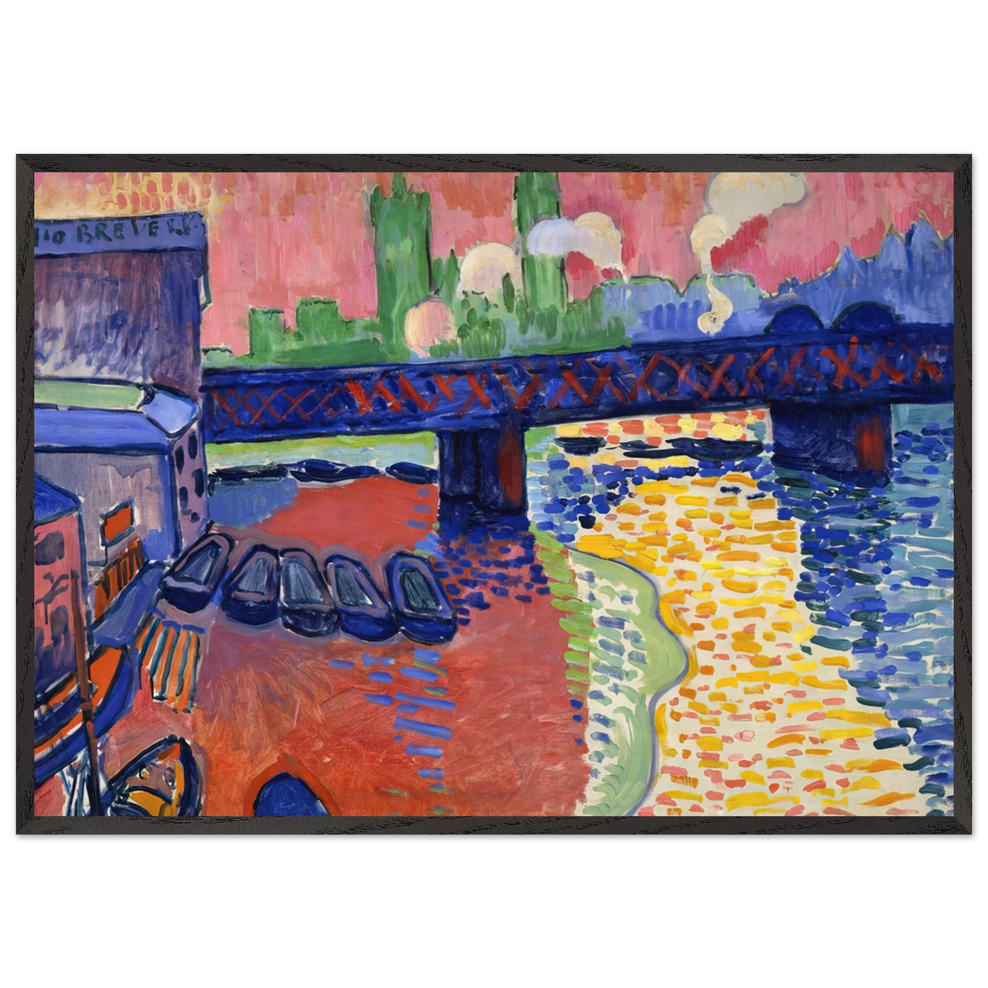 CHARING CROSS BRIDGE 1906 - Andre Derain Framed Art Print – Black Wooden Frame - Default Title - -Framed Art Print