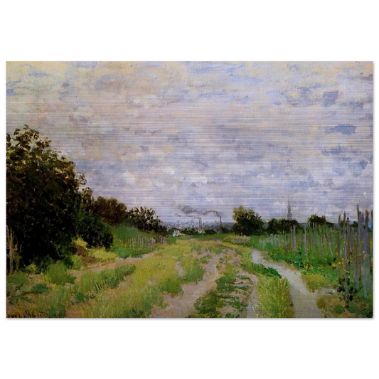 Lane in the Vineyards at Argenteuil - claude monet Brushed Aluminum Print - 70x100 cm / 28x40 inches | claude monet Aluminum Print | claude monet Prints