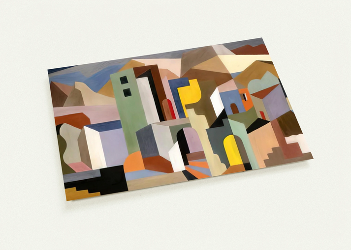 ARCHITECTURAL FORM OF FUTURE IDEAL LANDSCAPE 1921 By Enrico Prampolini Pack of 10 Post Cards | Enrico Prampolini Post Cards | A6 (10.5 x 14.8 cm) - 4.1 x 5.8 inches