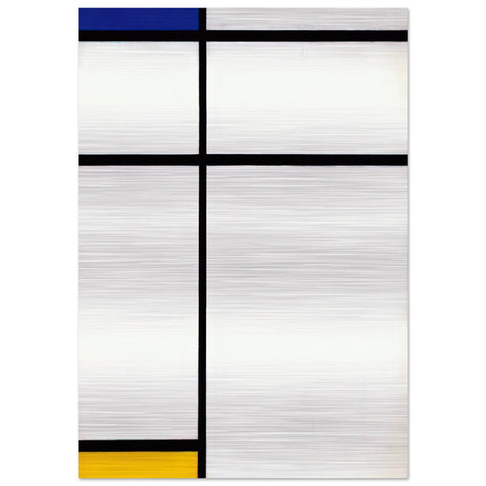 Composition III with Blue, Yellow and White - Piet Mondrian Brushed Aluminum Print - 70x100 cm / 28x40 inches | Piet Mondrian Aluminum Print | Piet Mondrian Prints