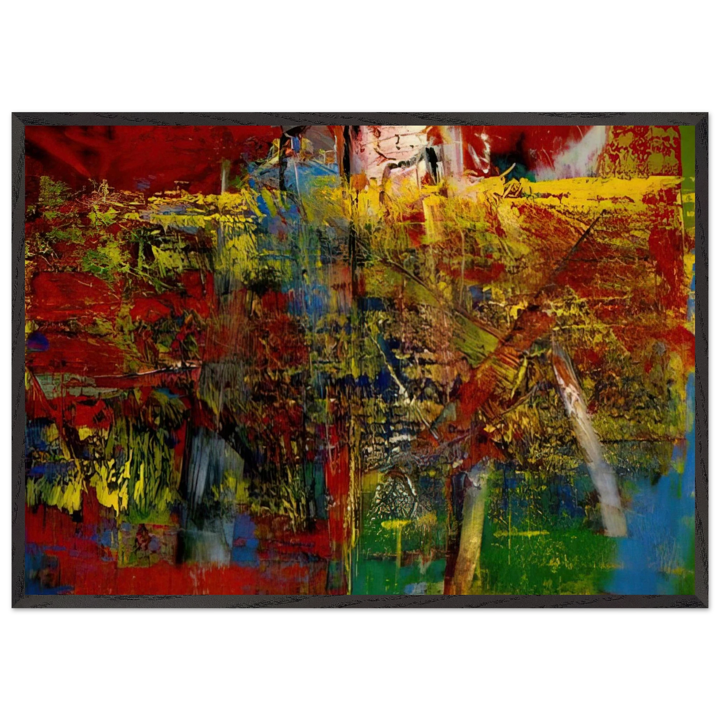MEDIATION - Gerhard Richter Framed Art Print – Black Wooden Frame - Default Title - -Framed Art Print
