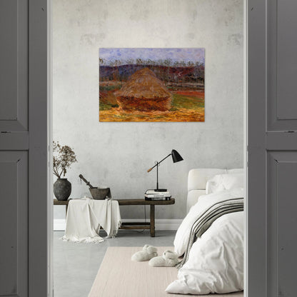 Grainstack at Giverny - claude monet Brushed Aluminum Print - 70x100 cm / 28x40 inches | claude monet Aluminum Print | claude monet Prints