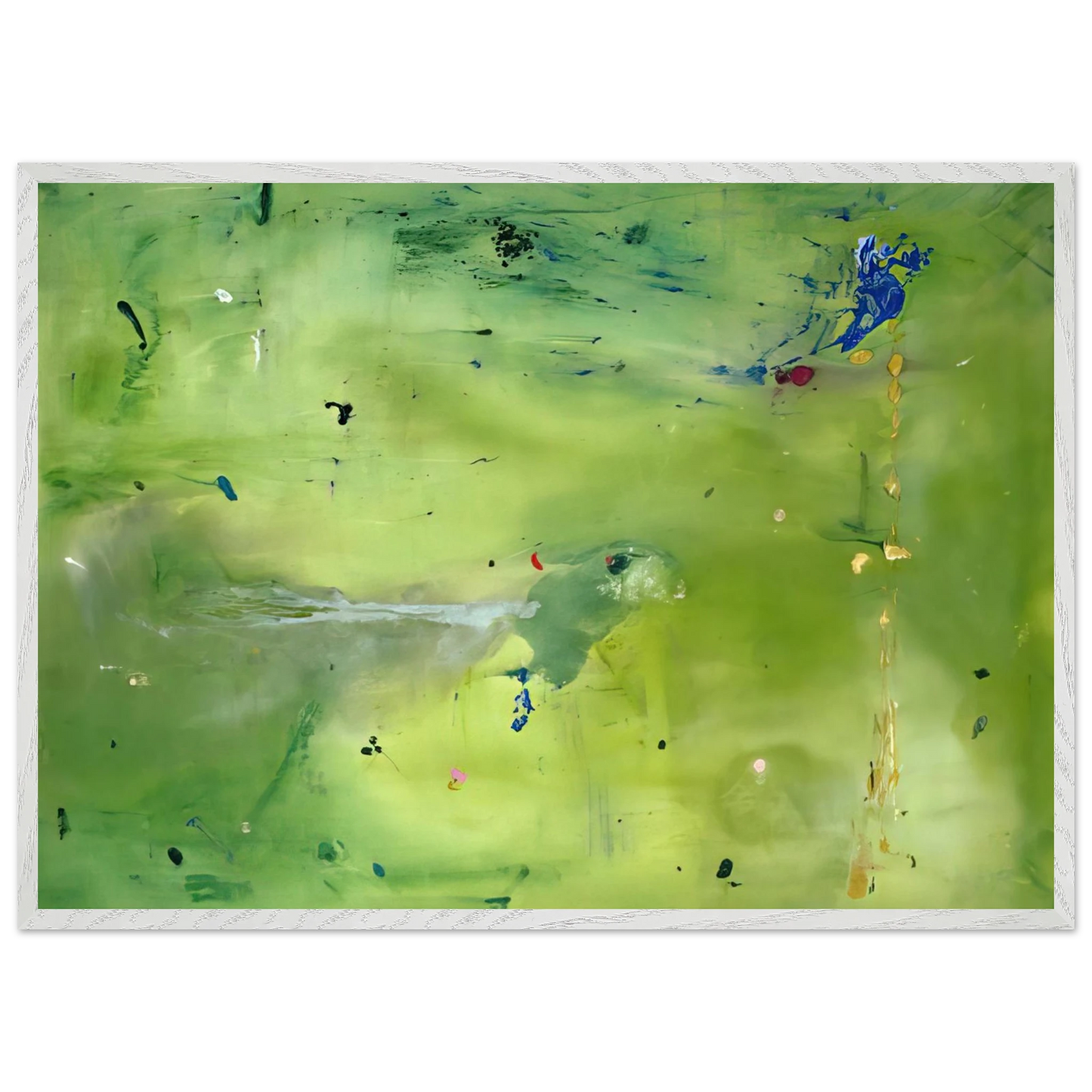 Helen Frankenthaler - A Green Thought in a Green Shade - 1981 Wall art - 50x70 cm / 20x28 Inches - Premium Wooden Framed Poster With Fine Art Paper - Wood frame