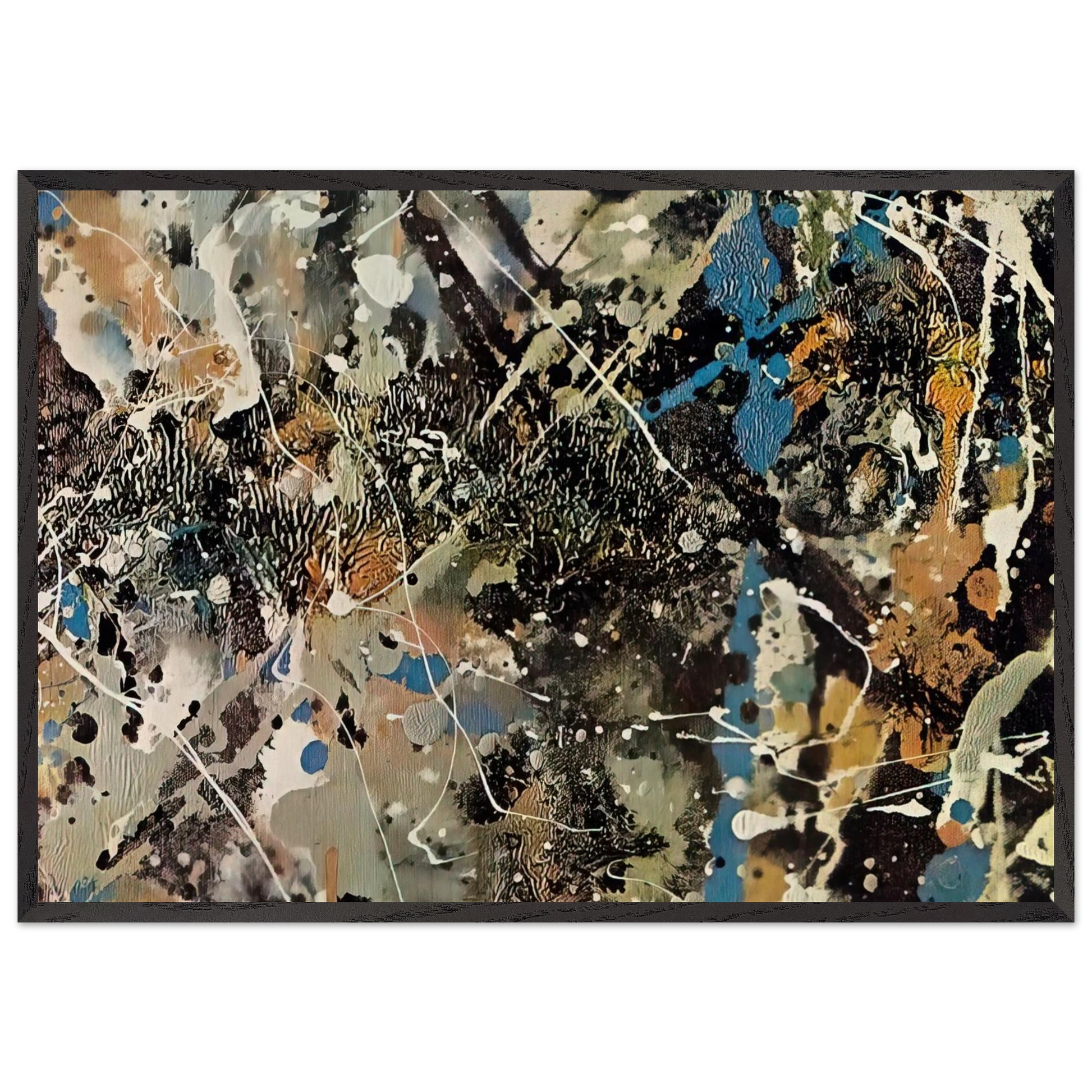 NOTDETECTED185248 - Jackson Pollock Framed Art Print – Black Wooden Frame - Default Title - -Framed Art Print