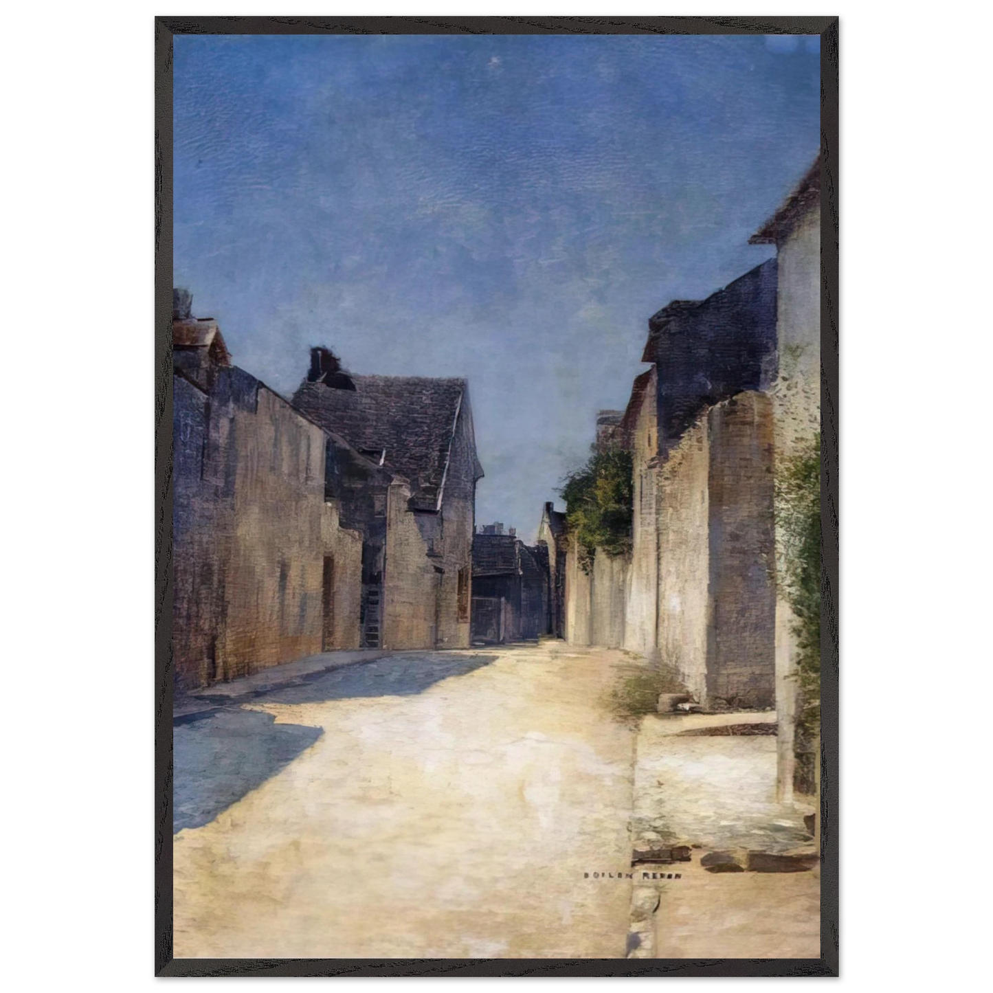 STREET IN SAMOIS 1888 - Odilon Redon Framed Art Print – Black Wooden Frame - Default Title - -Framed Art Print