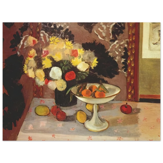 Henri Matisse - STILL LIFE BOUQUET AND COMPOTIER 1925 Fine Art Poster - Default Title