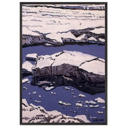 Study for Ice Flow Allagash - 1996 - Neil Welliver Framed Art Print – Black Wooden Frame - Default Title - -Framed Art Print