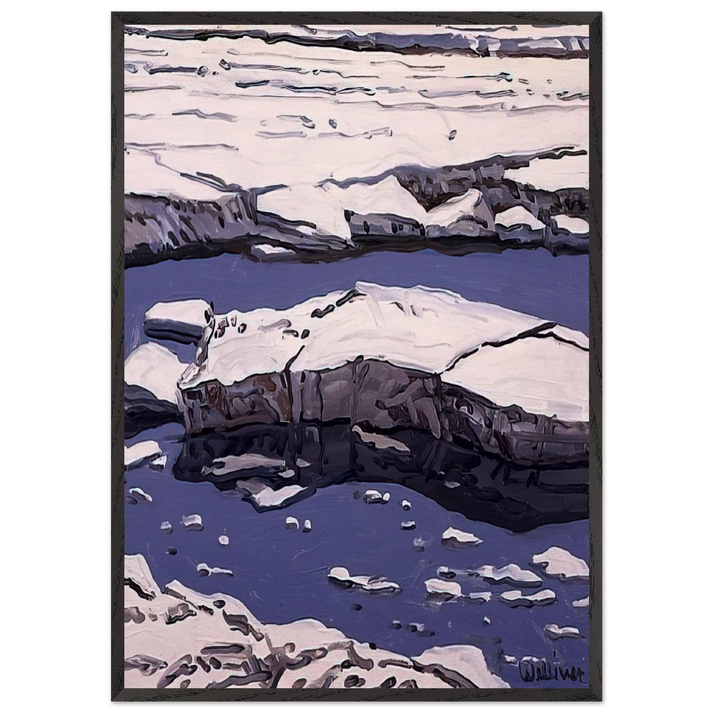 Study for Ice Flow Allagash - 1996 - Neil Welliver 70x100 cm / 28x40 inches Framed Art Print – Black Wooden Frame