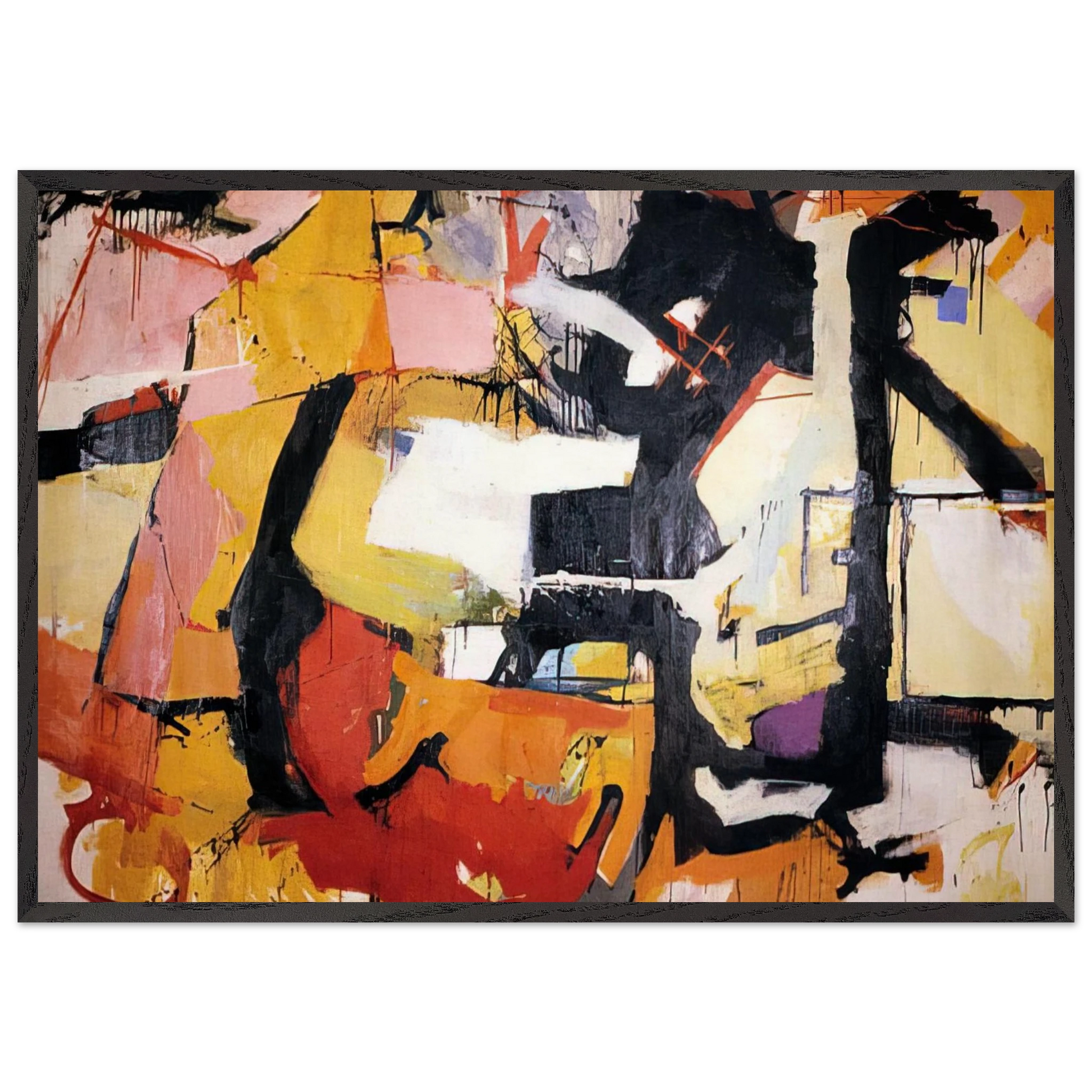 ABSTRACT FORCE HOMAGE TO FRANZ KLINE 1952 - Audrey Flack Framed Art Print – Black Wooden Frame - Default Title - -Framed Art Print