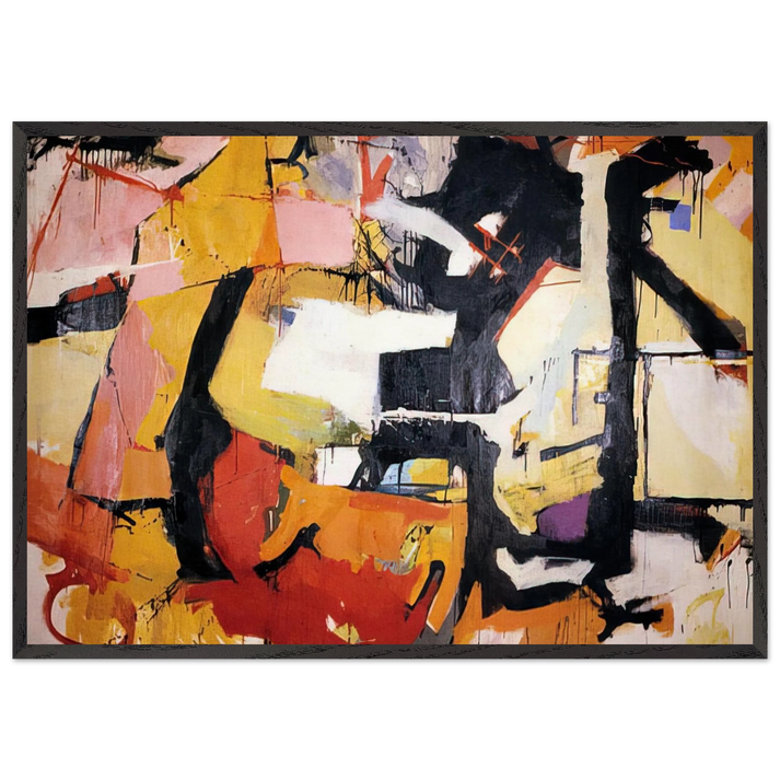 ABSTRACT FORCE HOMAGE TO FRANZ KLINE 1952 - Audrey Flack 70x100 cm / 28x40 inches Framed Art Print – Black Wooden Frame