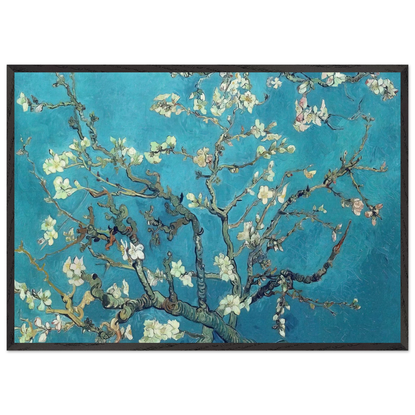 Branches with Almond Blossom - Vincent van Gogh Framed Art Print – Black Wooden Frame - Default Title - -Framed Art Print